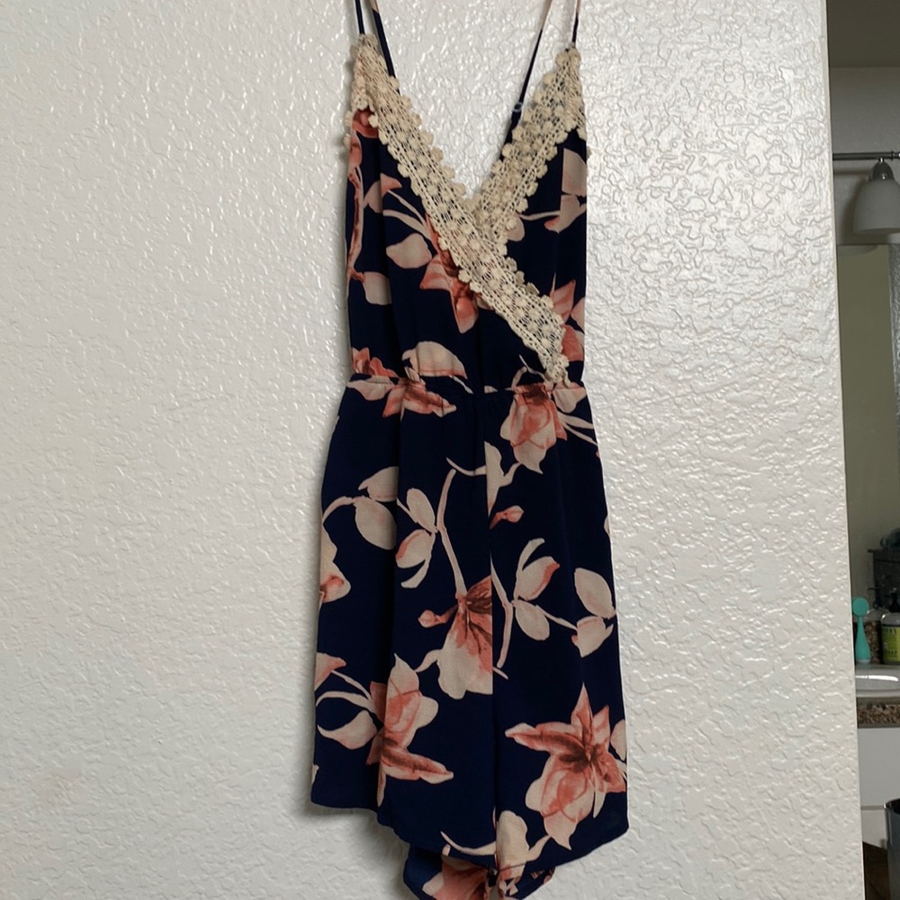 Open back criss cross romper